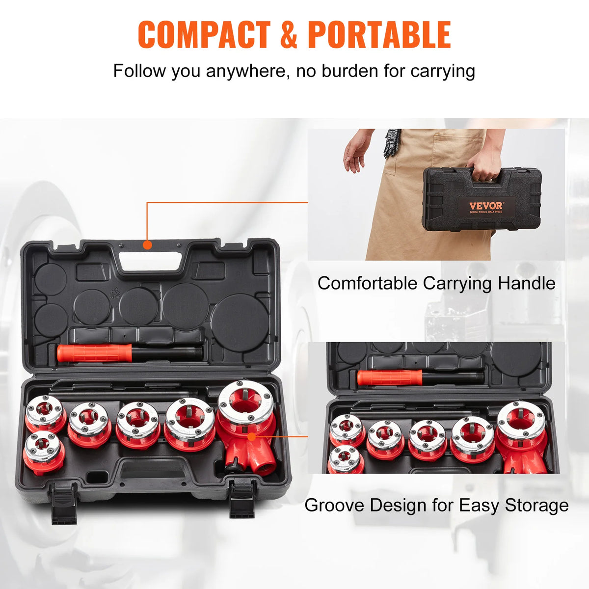 SucceBuy Manual Ratcheting Pipe Threader Tool Set