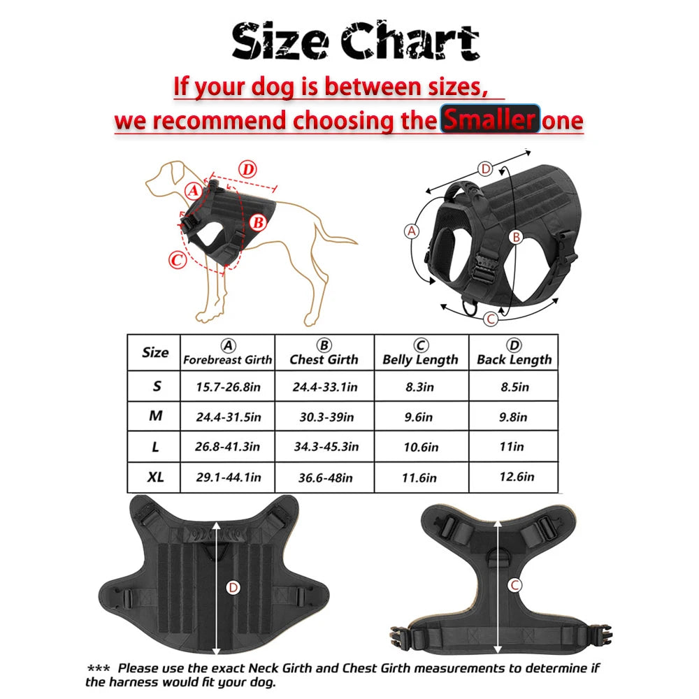 Shandong Nylon Tactical Dog Harness With Molle Pouches