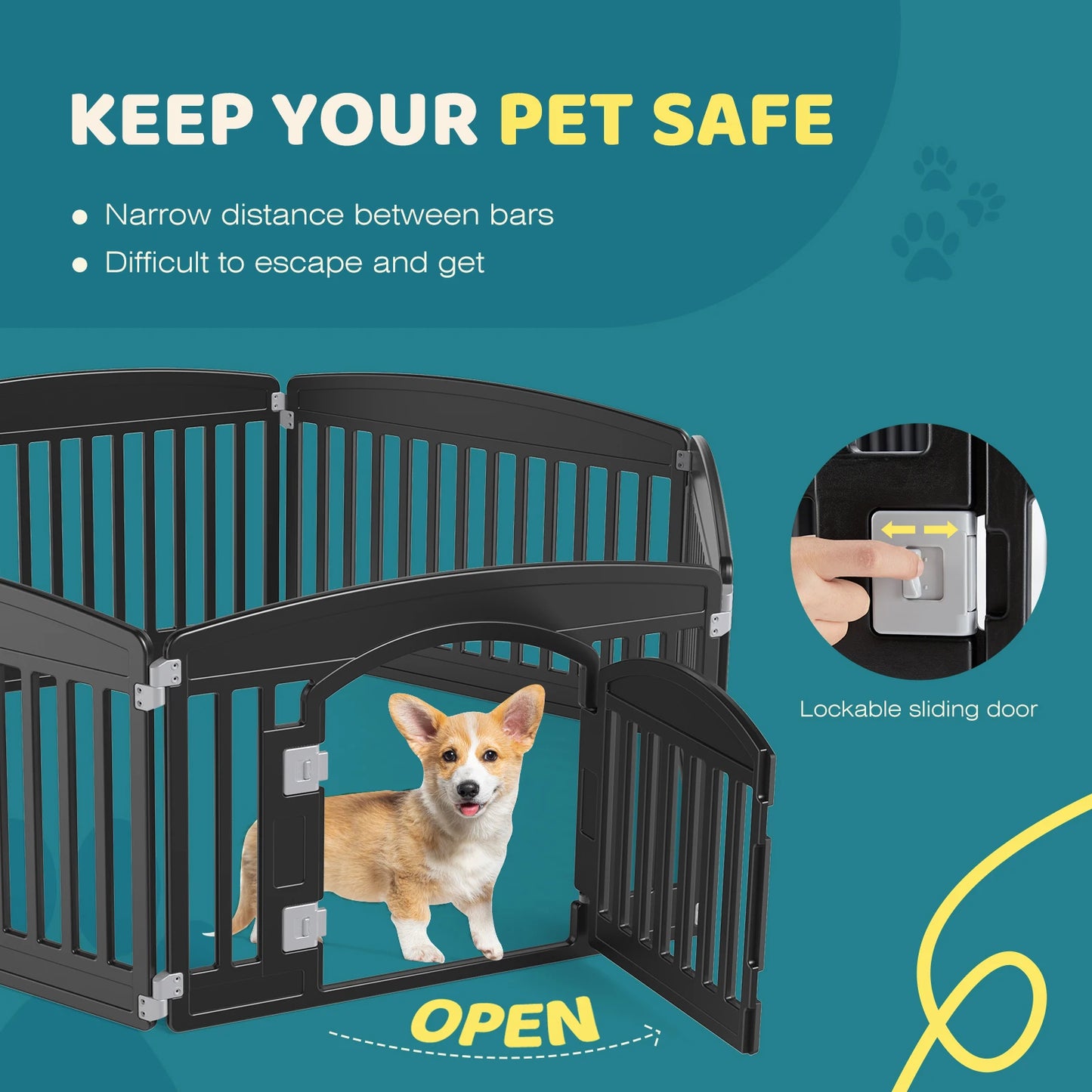 JHK Plastic Dog Playpen Expandable Portable Fence