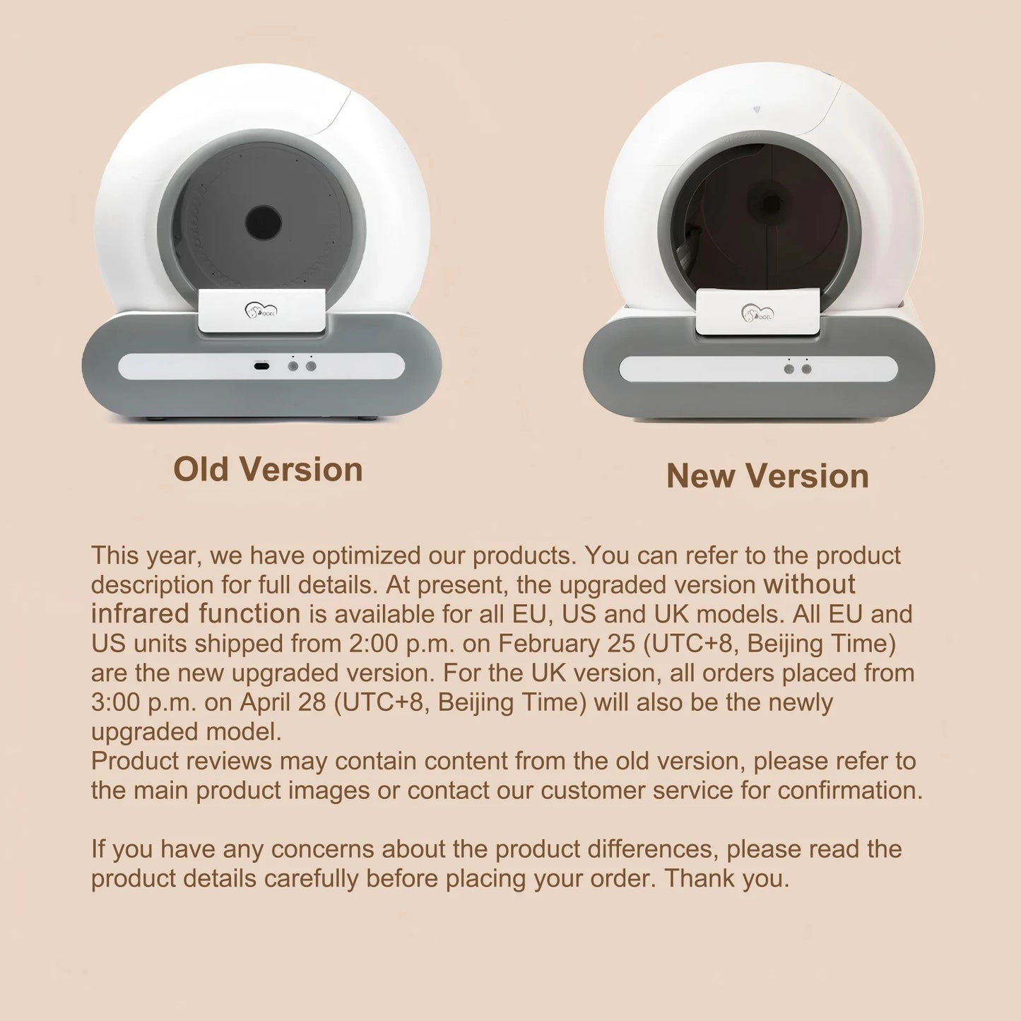 DOEL Self Cleaning Cat Litter Box App Control WiFi