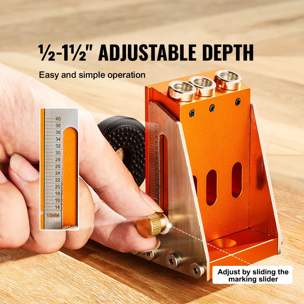 SucceBuy Adjustable Pocket Hole Jig Kit for Woodworking