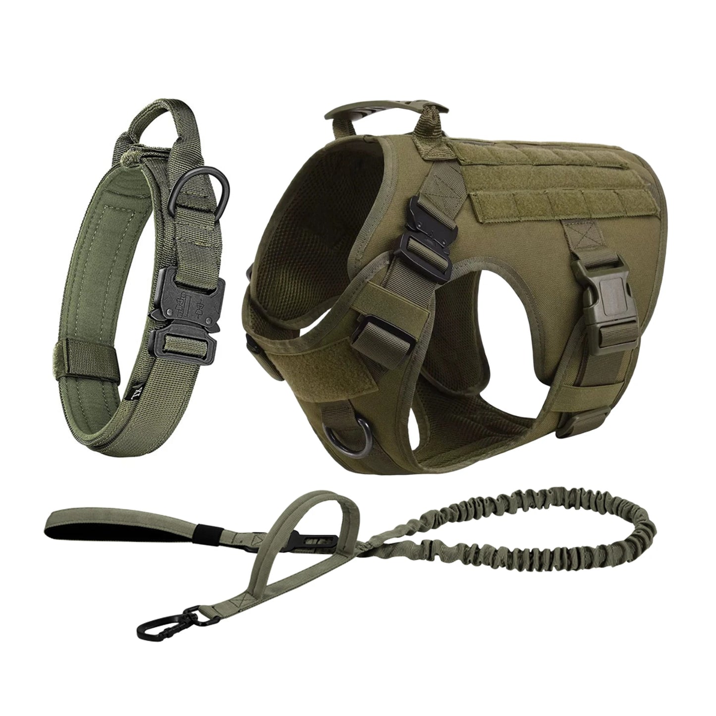 Nylon Tactical Dog Harness With Molle Pouches
