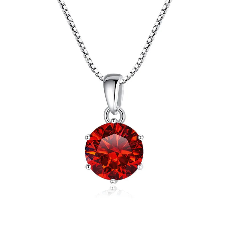 Genuine Moissanite Pendant Necklace in Sterling Silver