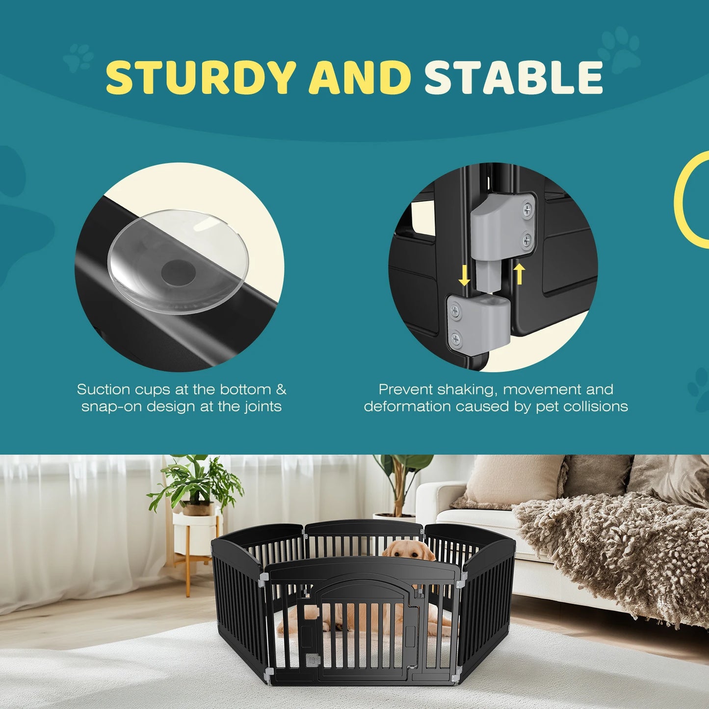 JHK Plastic Dog Playpen Expandable Portable Fence