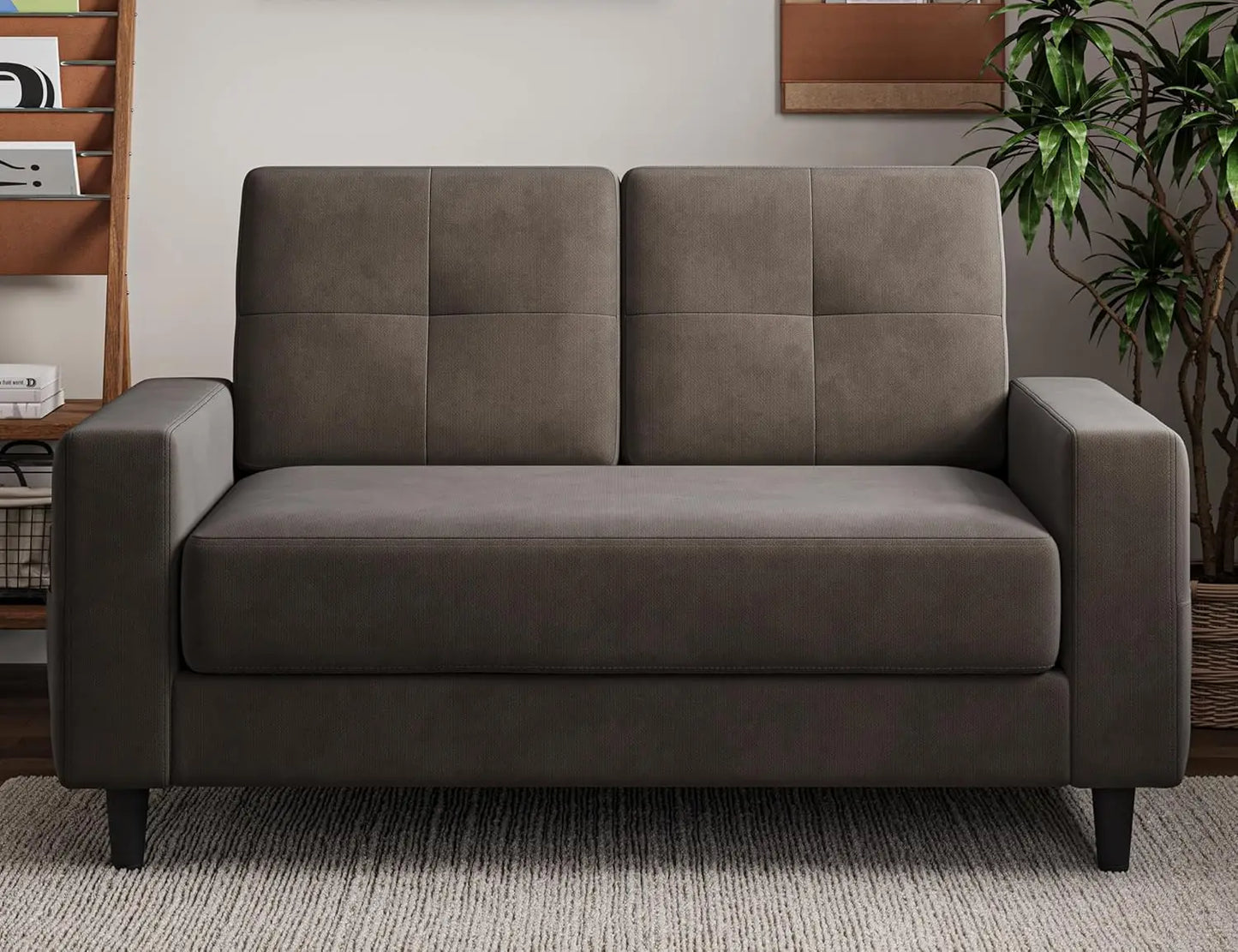 Contemporary Velvet Loveseat For Small Spaces