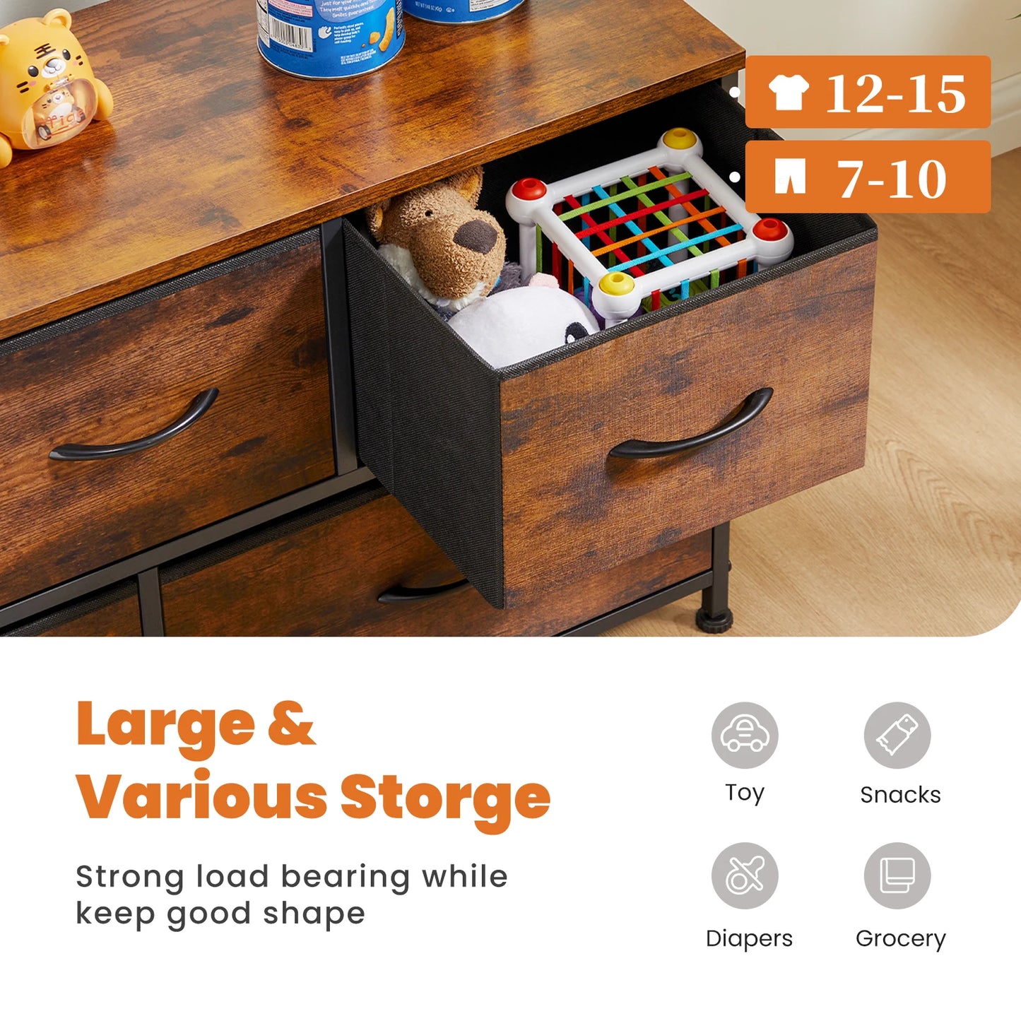 JHK Fabric Drawer Shoe Cabinet With TV Storage