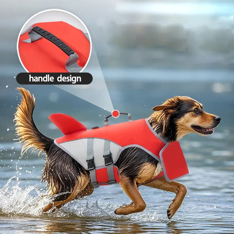 Dog Life Jacket Shark Fin Safety Vest, Adjustable For Pool