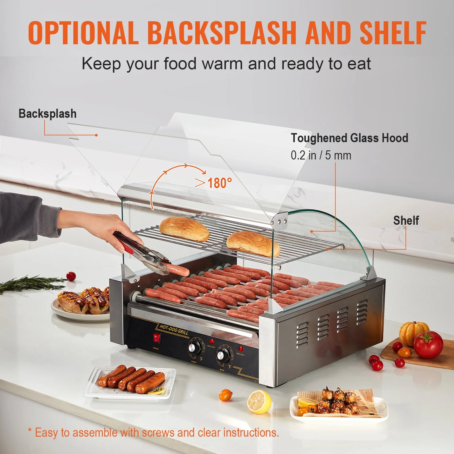 SucceBuy Commercial Hot Dog Roller Sausage Maker 110V