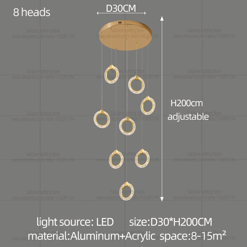 Campeggi LED Circular Chandelier Pendant Light Living Room