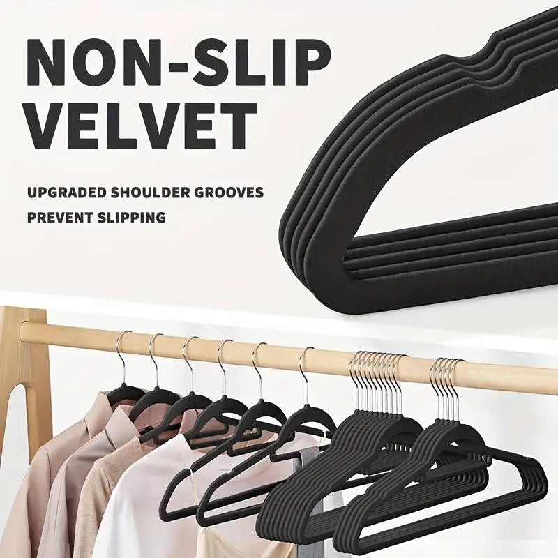 Premium Non Slip Velvet Hangers With Rotating Hooks