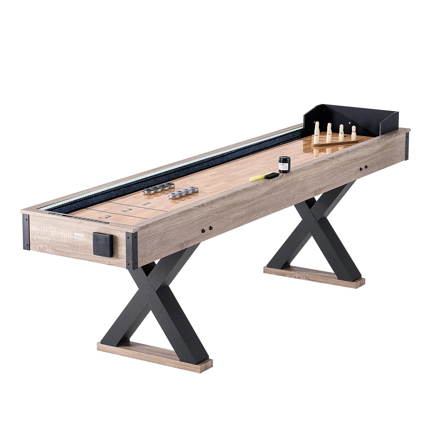 SucceBuy 9 Ft Led Shuffleboard Bowling Game Table