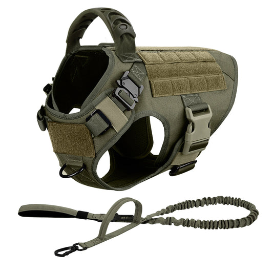 Tactical Dog Harness Leash Set For Large Dogs Training Vest