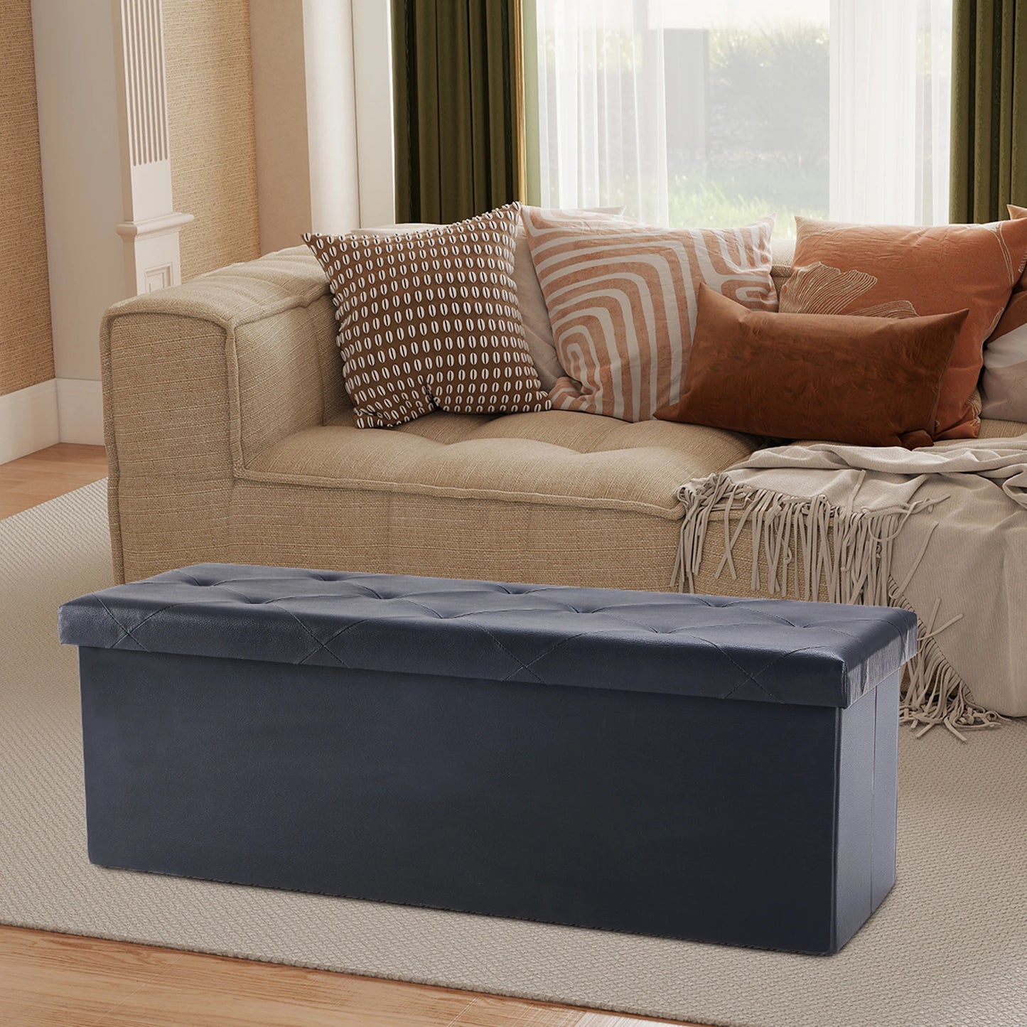 JHK Modern Storage Ottoman Bench Footrest