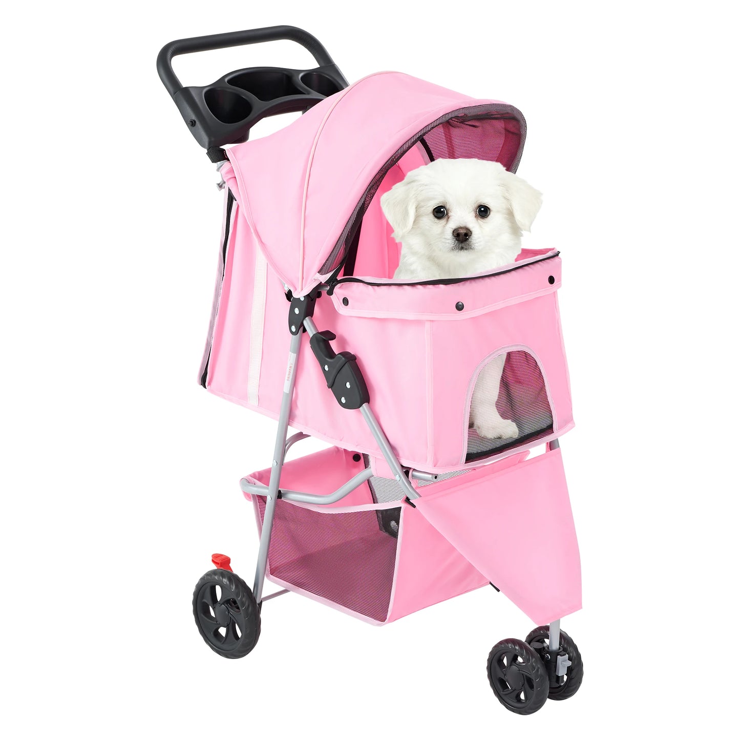 Foldable 3-Wheel Pet Stroller For Small Dogs And Cats