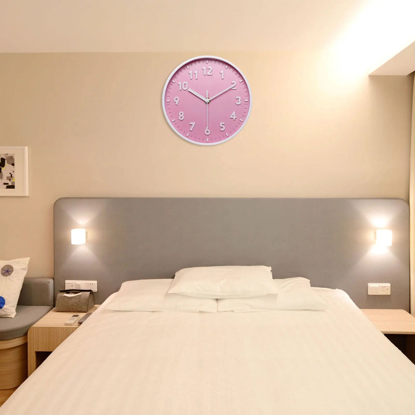 UXCELL Wall Clock 3D Numbers Silent Quartz Battery Operated