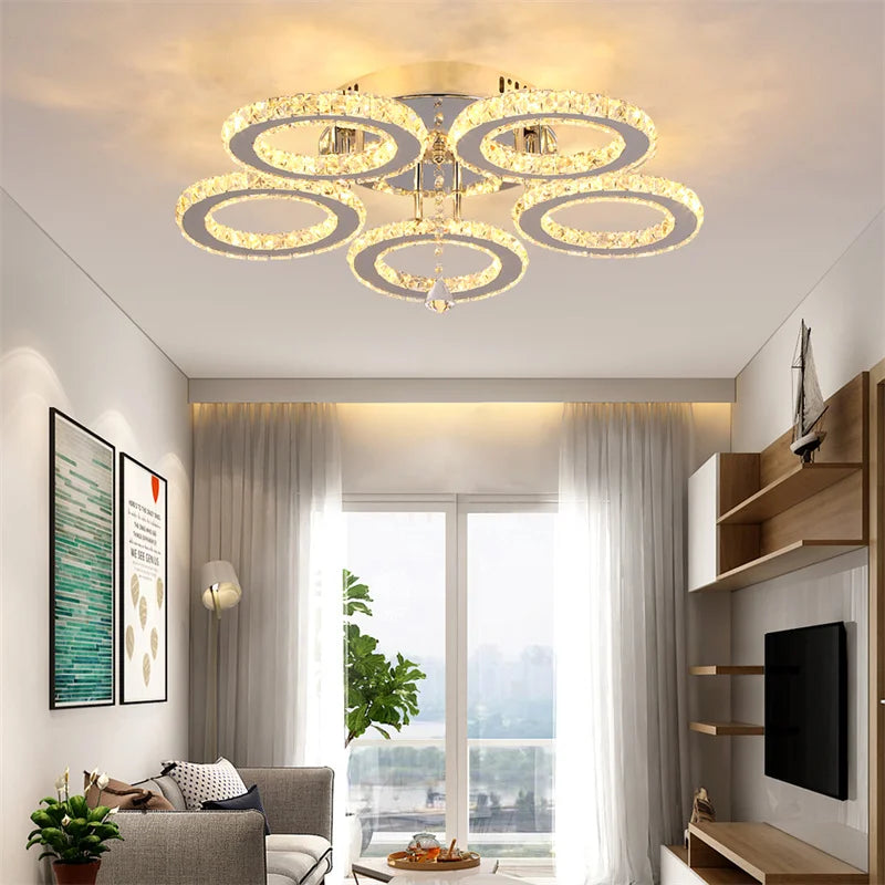 GreeLustr Modern Led Crystal Ceiling Chandelier