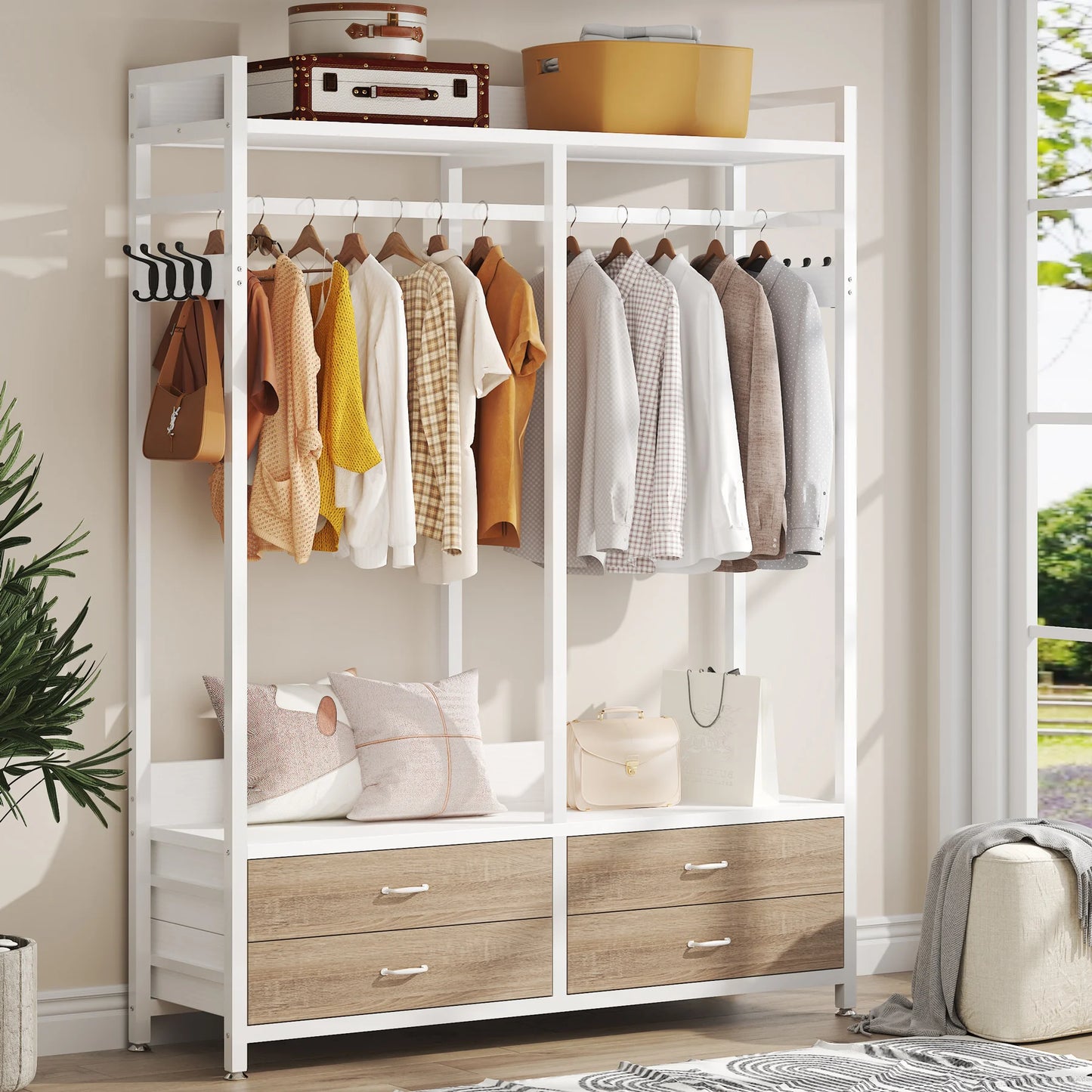 Tribesigns Freestanding Closet Organizer With Drawers