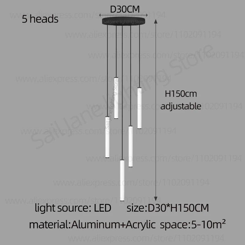 CAMPEGGI LED Long Line Chandelier Staircase Pendant Lamp