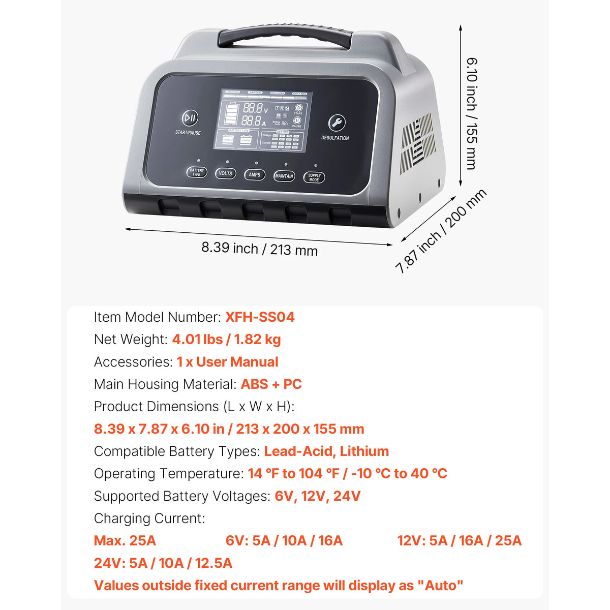 SucceBuy Smart Battery Charger With LCD Display