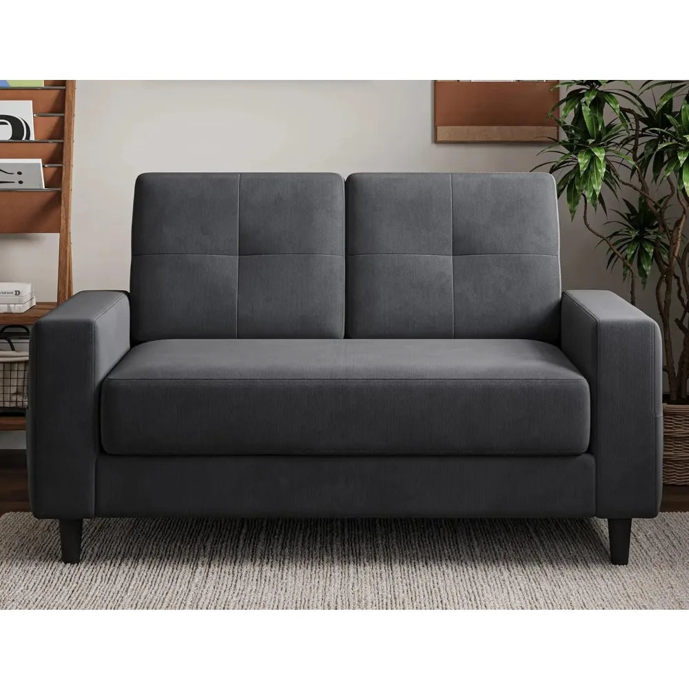 Contemporary Velvet Loveseat For Small Spaces
