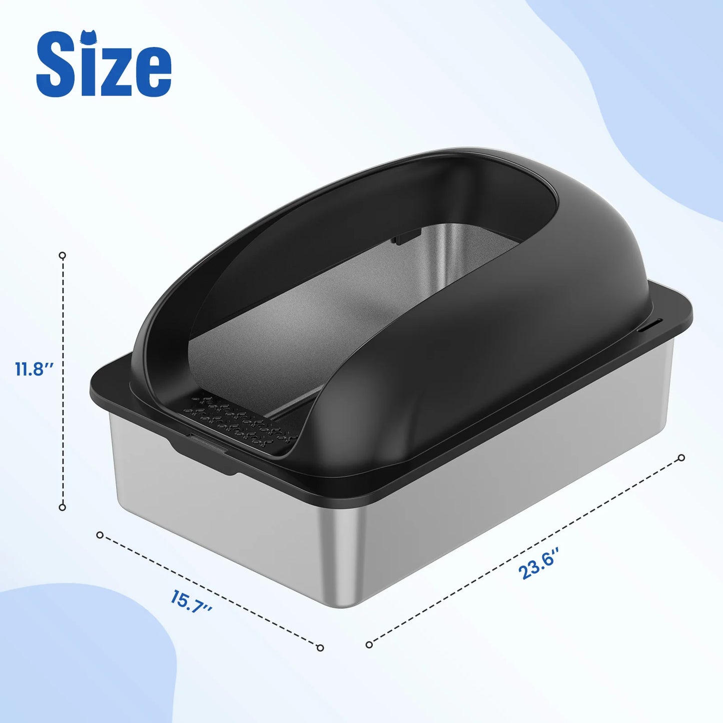Stainless Steel Cat Litter Box With Lid And Scoop