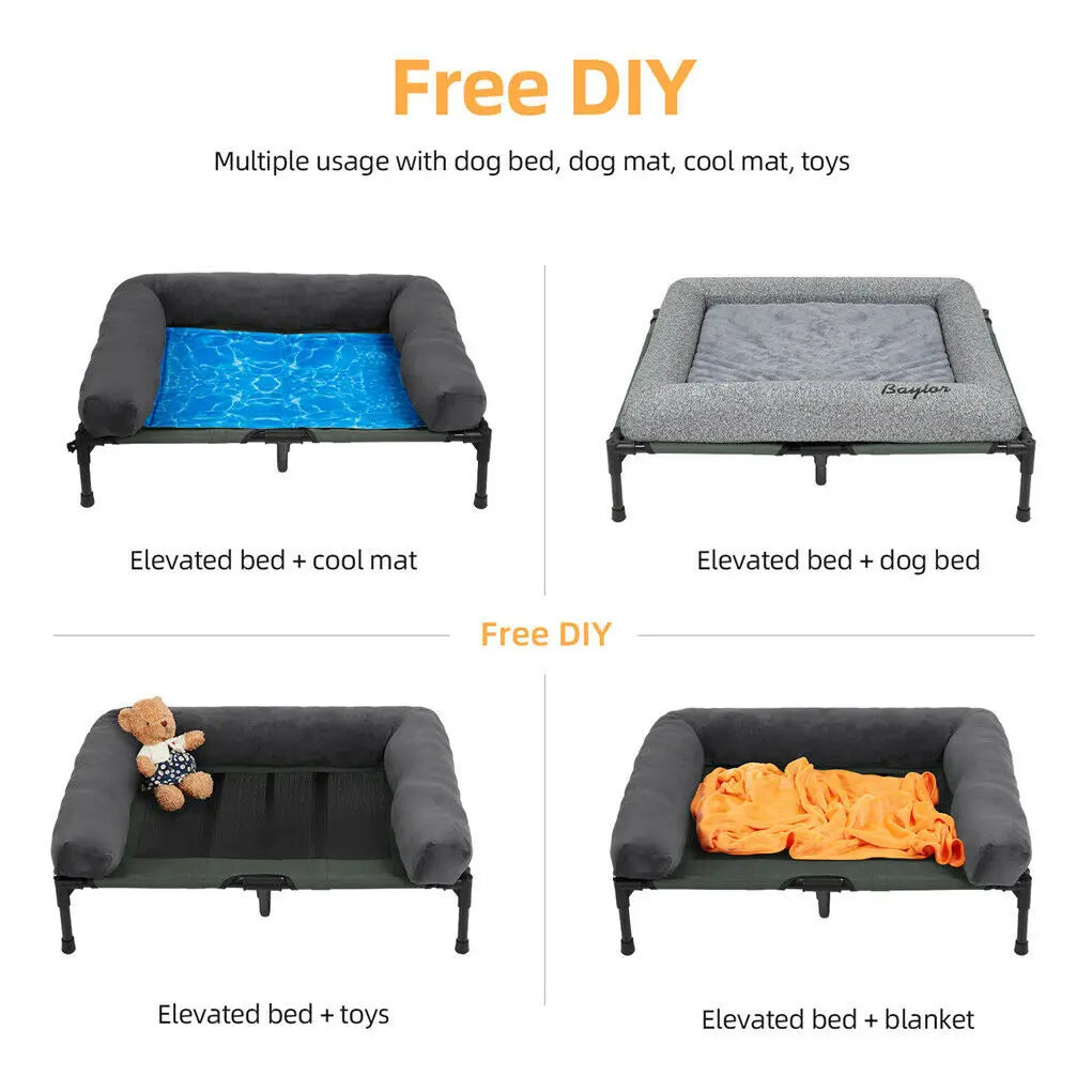 BINGOPAW Elevated Pet Bed Indoor Outdoor Lounger