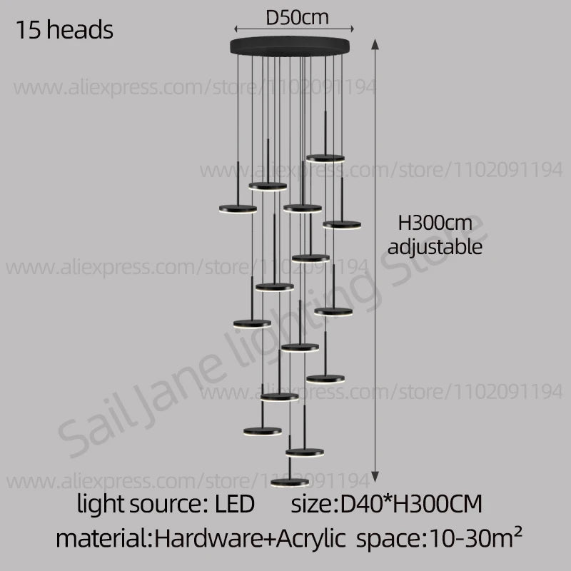 CAMPEGGI LED Circular Chandelier For Living Room