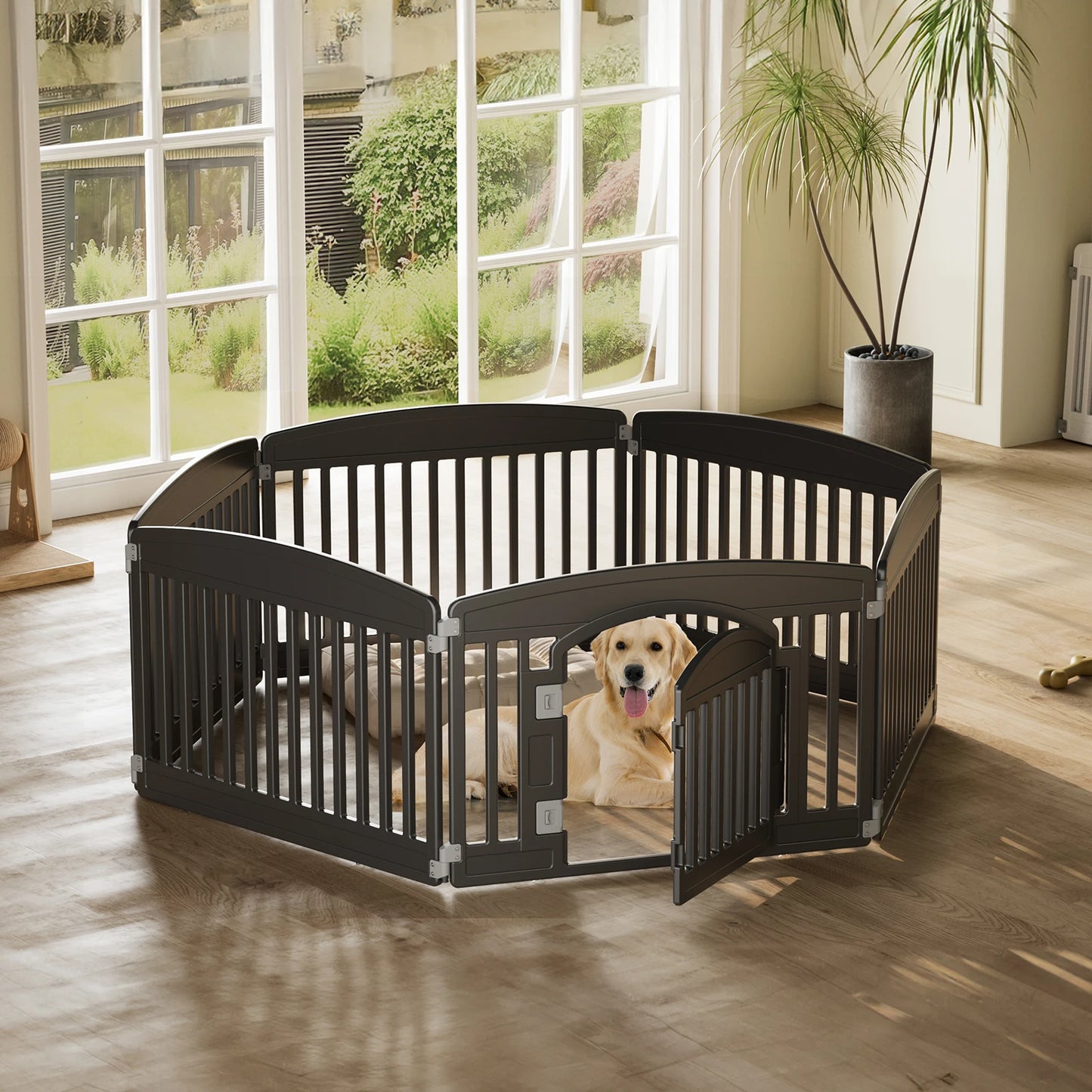 JHK Plastic Dog Playpen Expandable Portable Fence