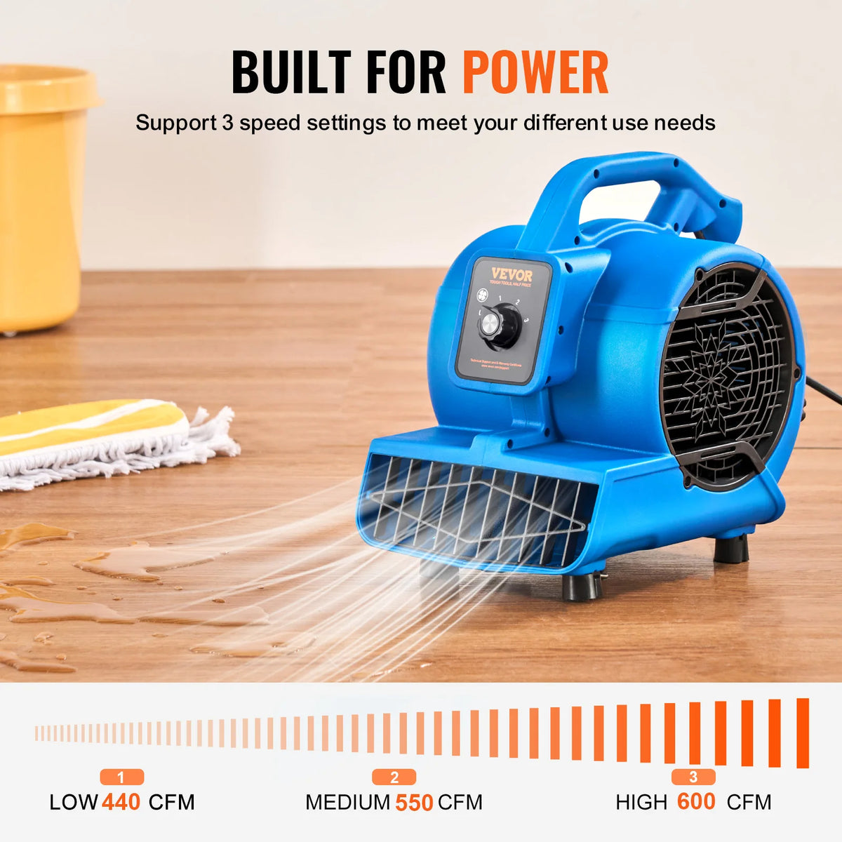 SucceBuy Portable Floor Blower Air Mover for Drying