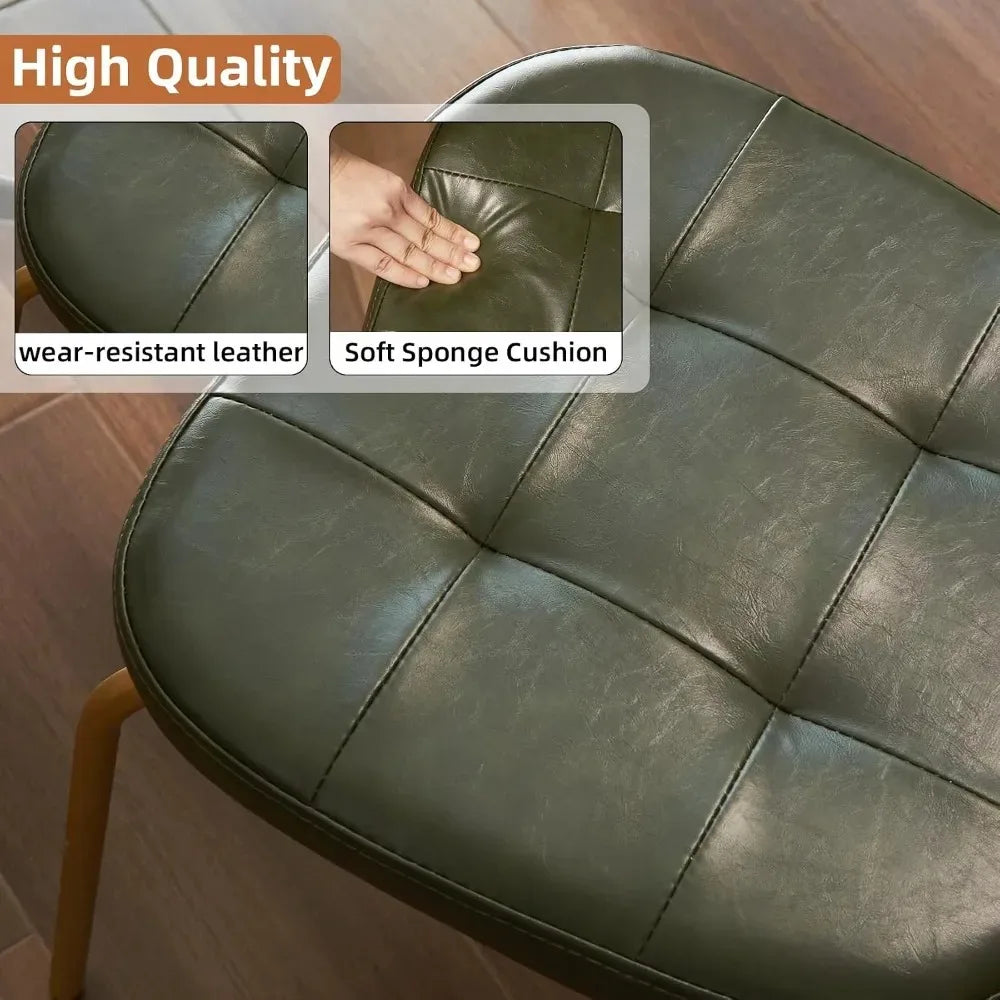 Mid Century Modern Dining Chairs Faux Leather Seats