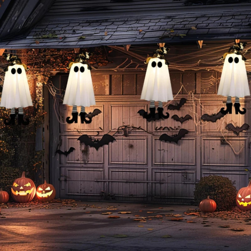 Halloween LED Light Up Witch And Ghost Hanging Decor