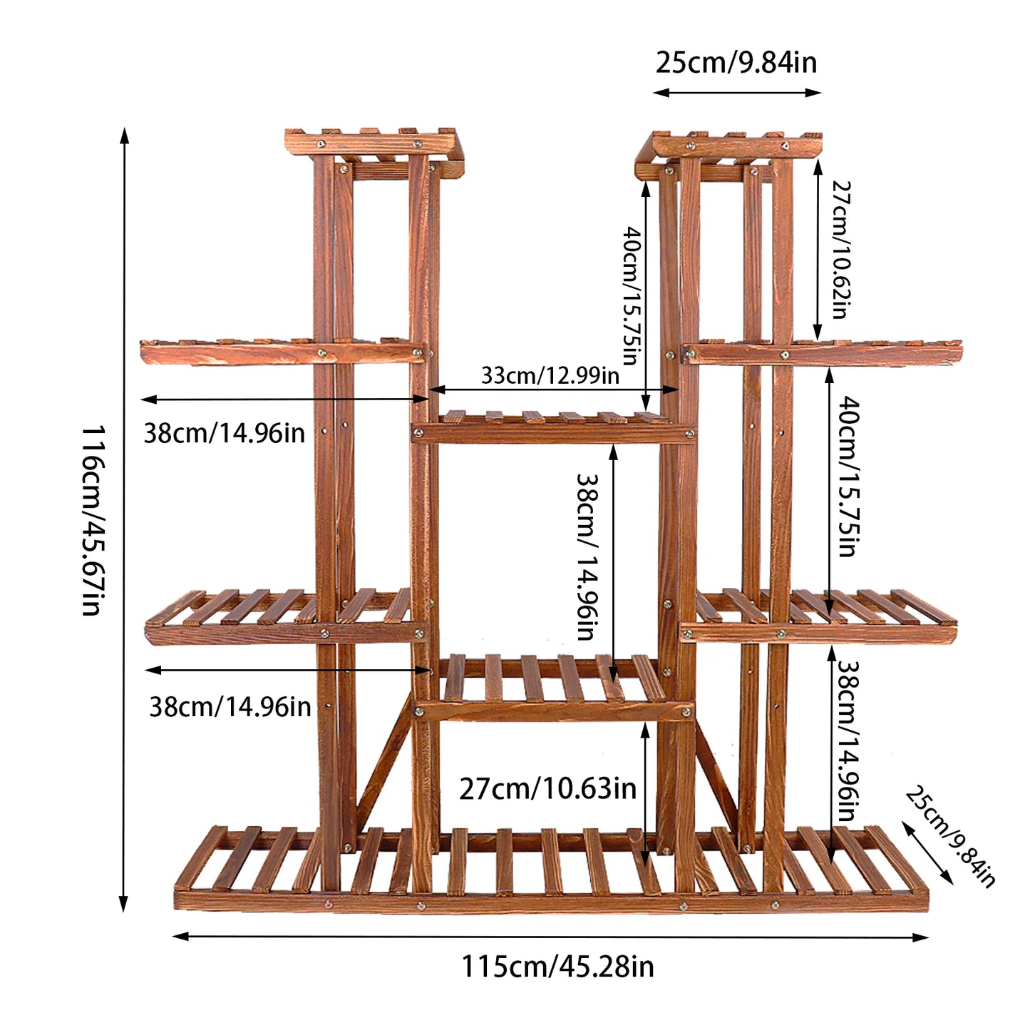 Wisfor Wooden Plant Shelf Indoor Outdoor MultiTier Stand