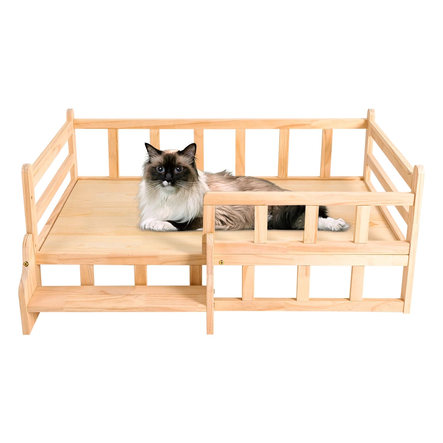 YIYIBYUS Solid Wood Elevated Pet Bed for Cats and Dogs