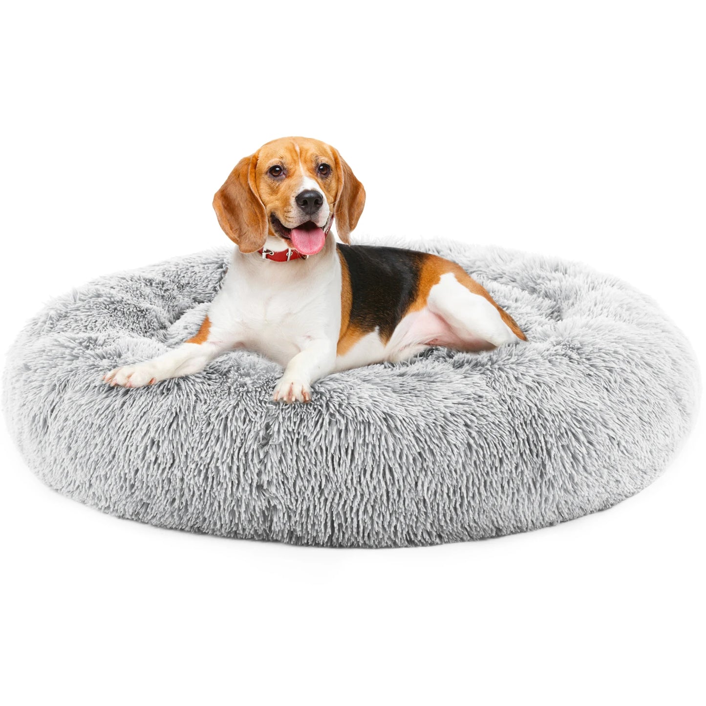 JHK Calming Dog Bed Anti Slip Washable Plush Faux Fur