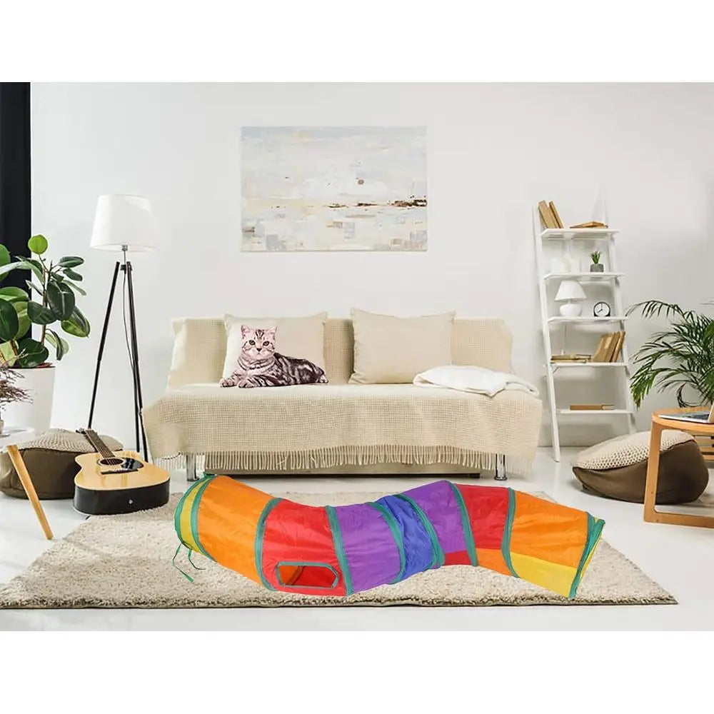 Interactive Crinkle Pet Play Tunnel For Cats And Rabbits