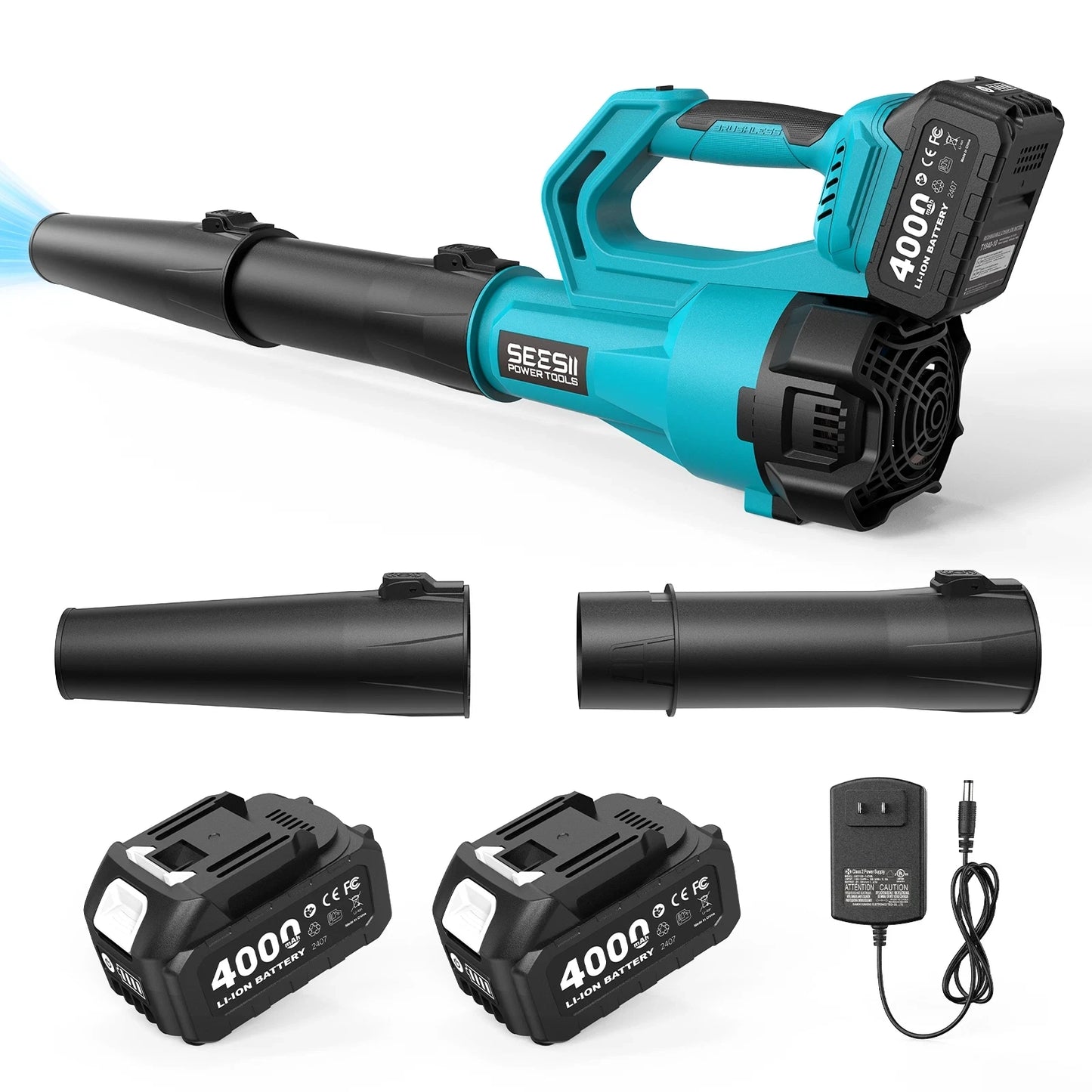 SeeSii 900000RPM Brushless Turbo Leaf Blower Cordless 18V
