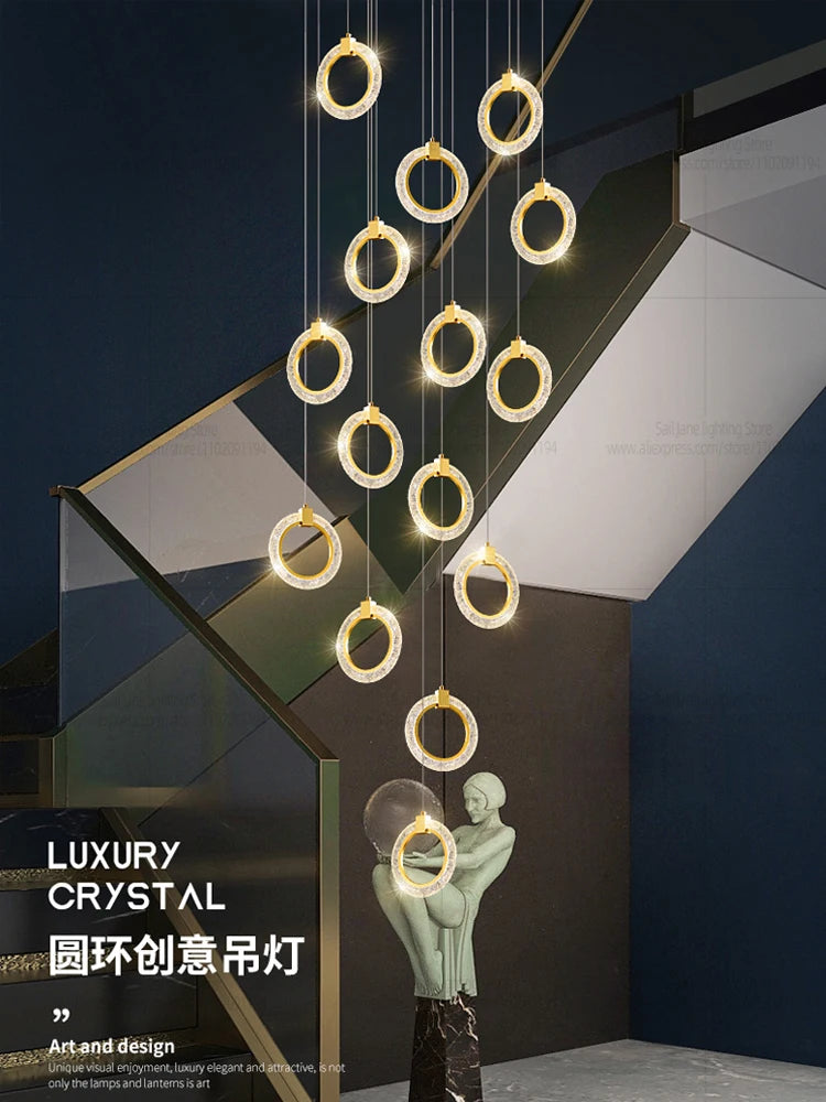 Campeggi LED Circular Chandelier Pendant Light Living Room