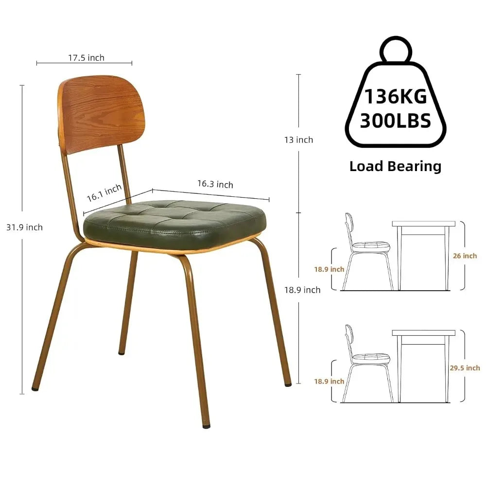 Mid Century Modern Dining Chairs Faux Leather Seats