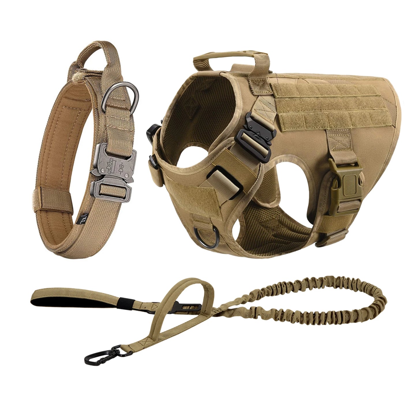 Nylon Tactical Dog Harness With Molle Pouches