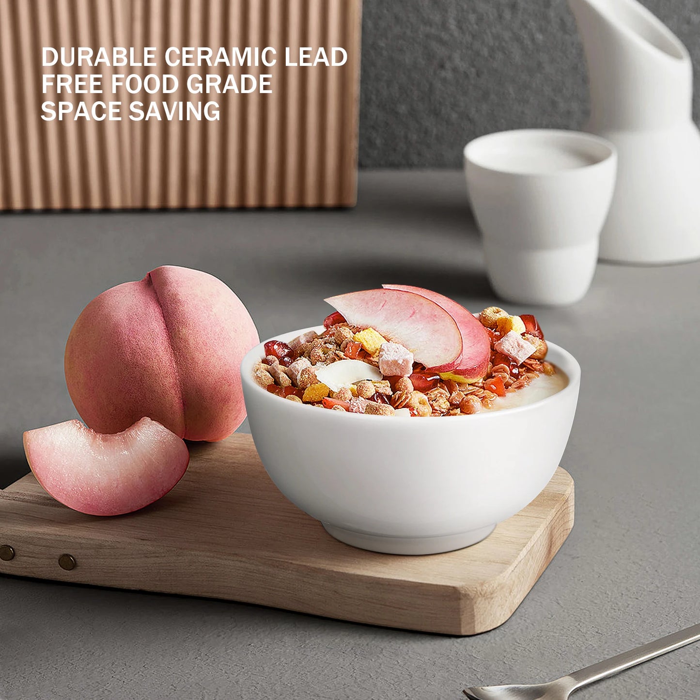 Porcelain Bowls Set 8 Pack Ceramic Microwave Safe For Cereal