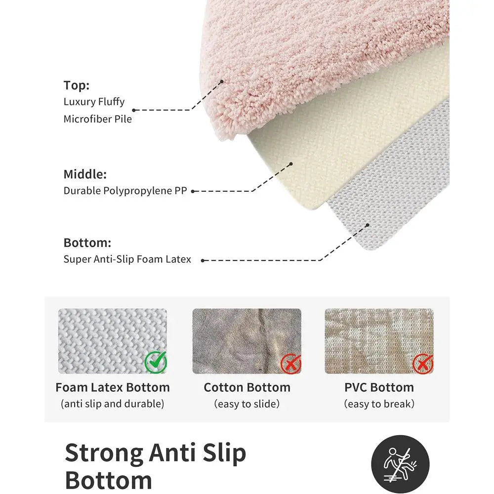 Non Slip Soft Plush Microfiber Bath Rug For Bathroom Floor