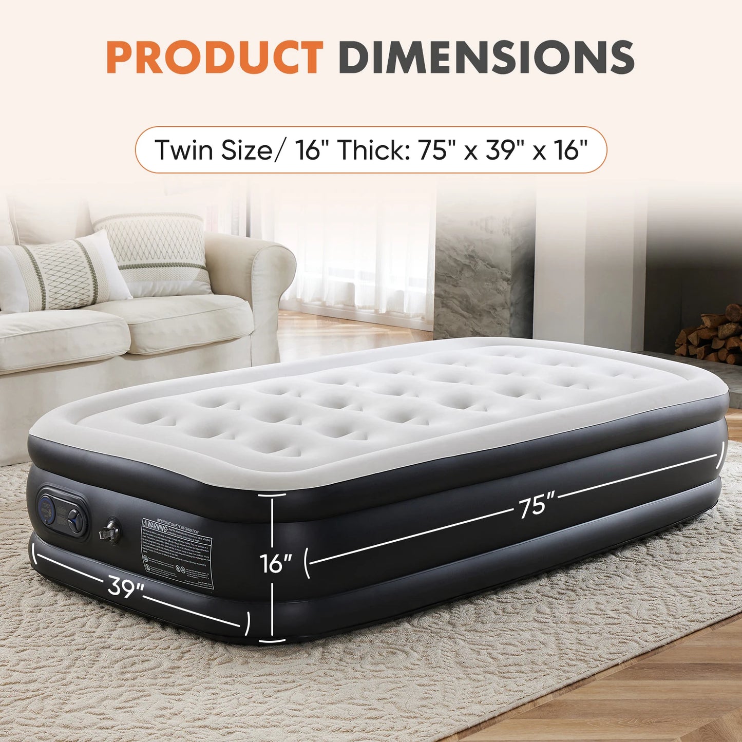 MCQ Air Mattress With Built In Pump And Memory Foam
