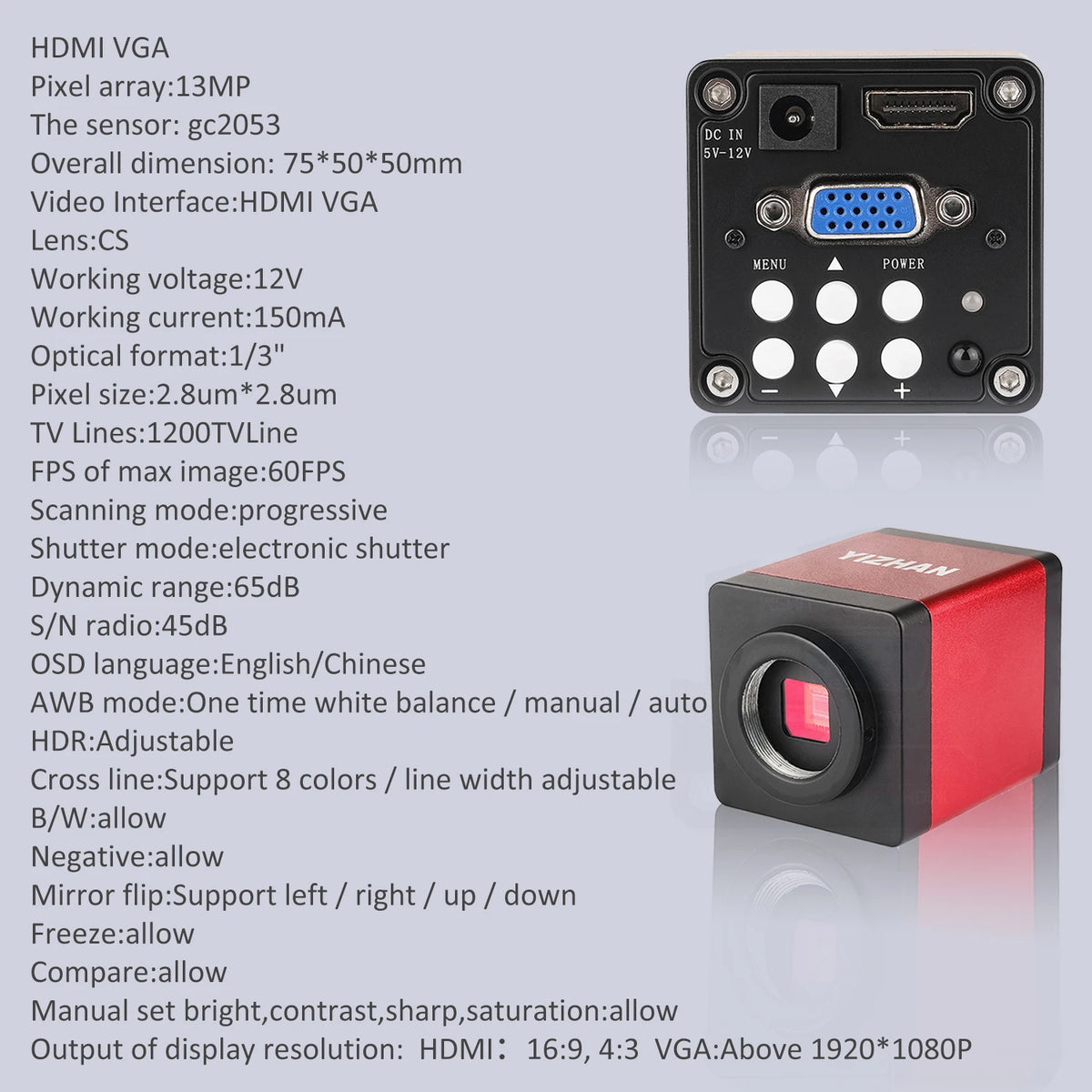 YIZHAN 4K Digital Microscope Camera With HDMI Output