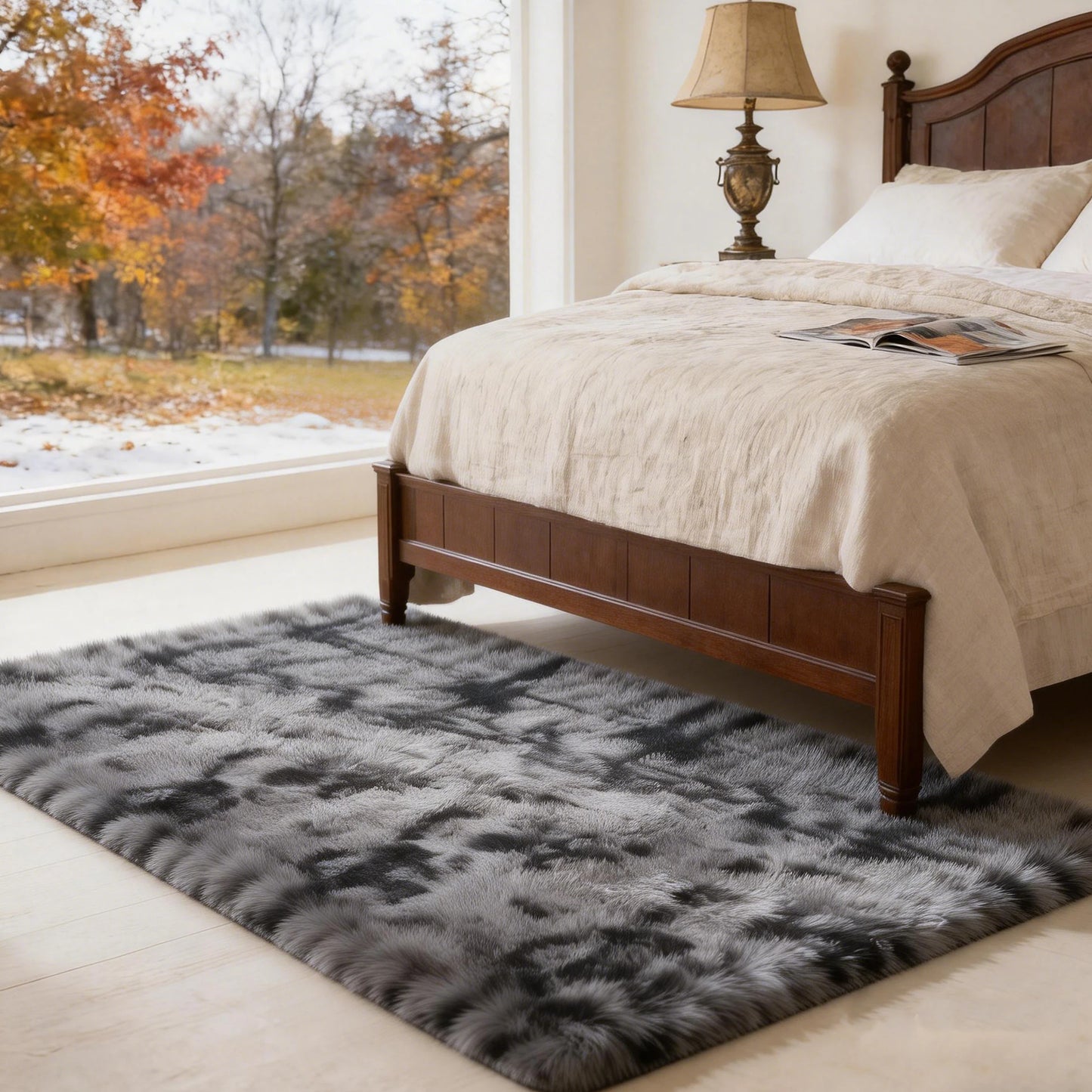 Ultra Soft Shag Rug For Living Room Polyester Furry