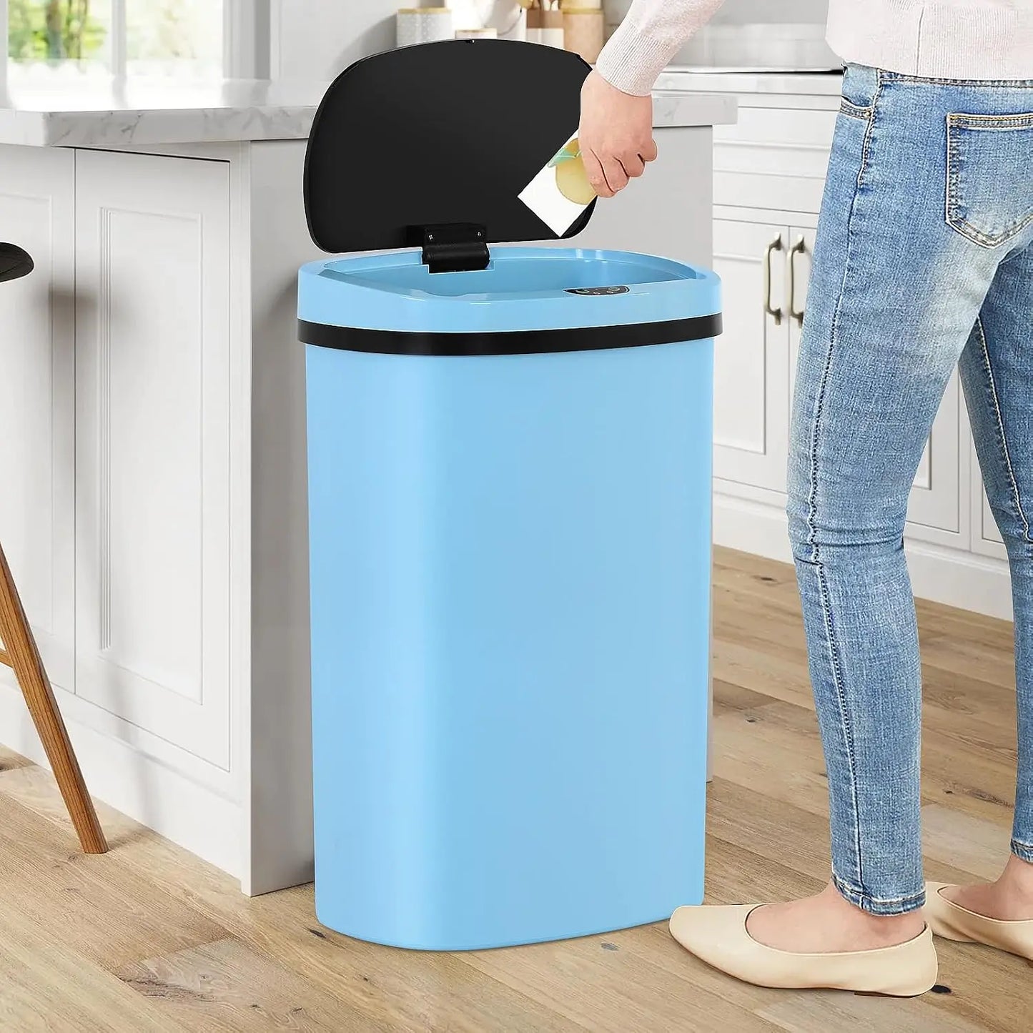 Motion Sensor 13 Gallon Touchless Trash Can With Lid