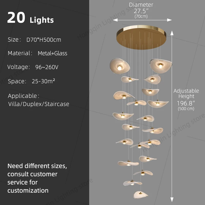 Yingxuan Luxury Staircase Pendant Light Chandelier