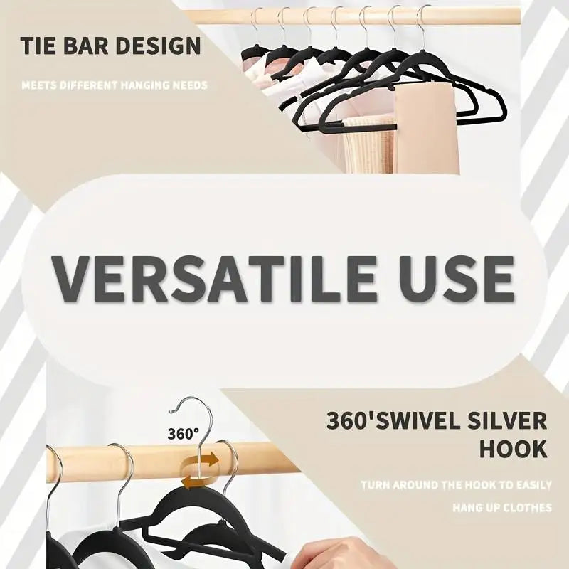 Premium Non Slip Velvet Hangers With Rotating Hooks