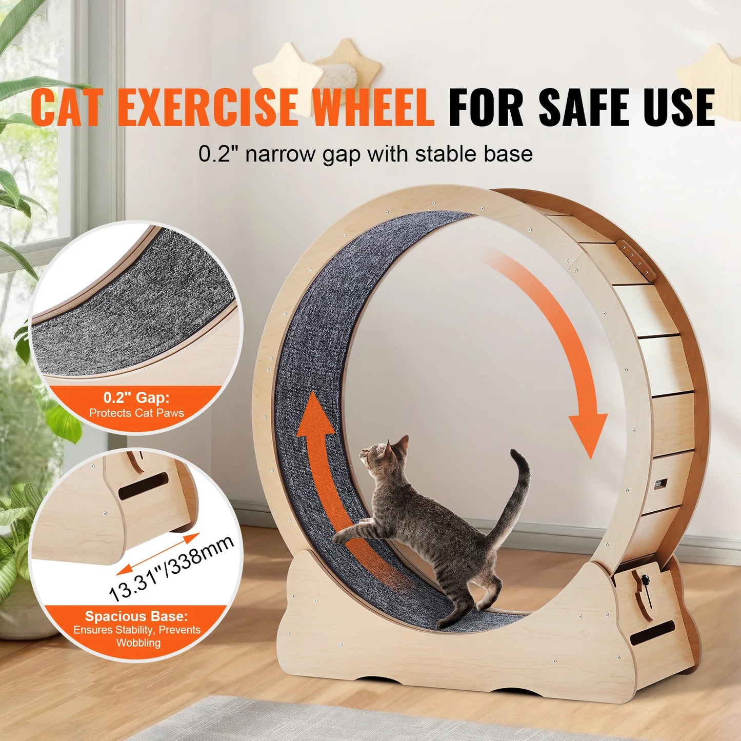 Wooden Cat Exercise Wheel For Indoor Cats