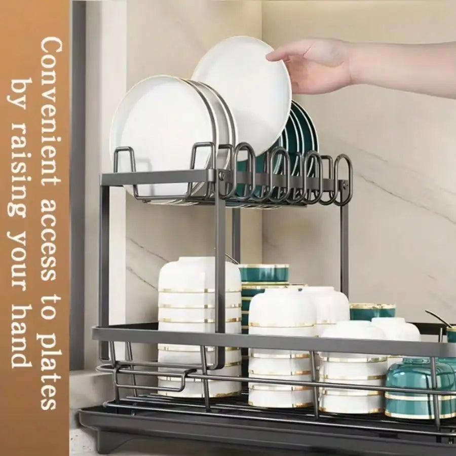 Carbon Steel Double Layer Cutlery Drain Rack