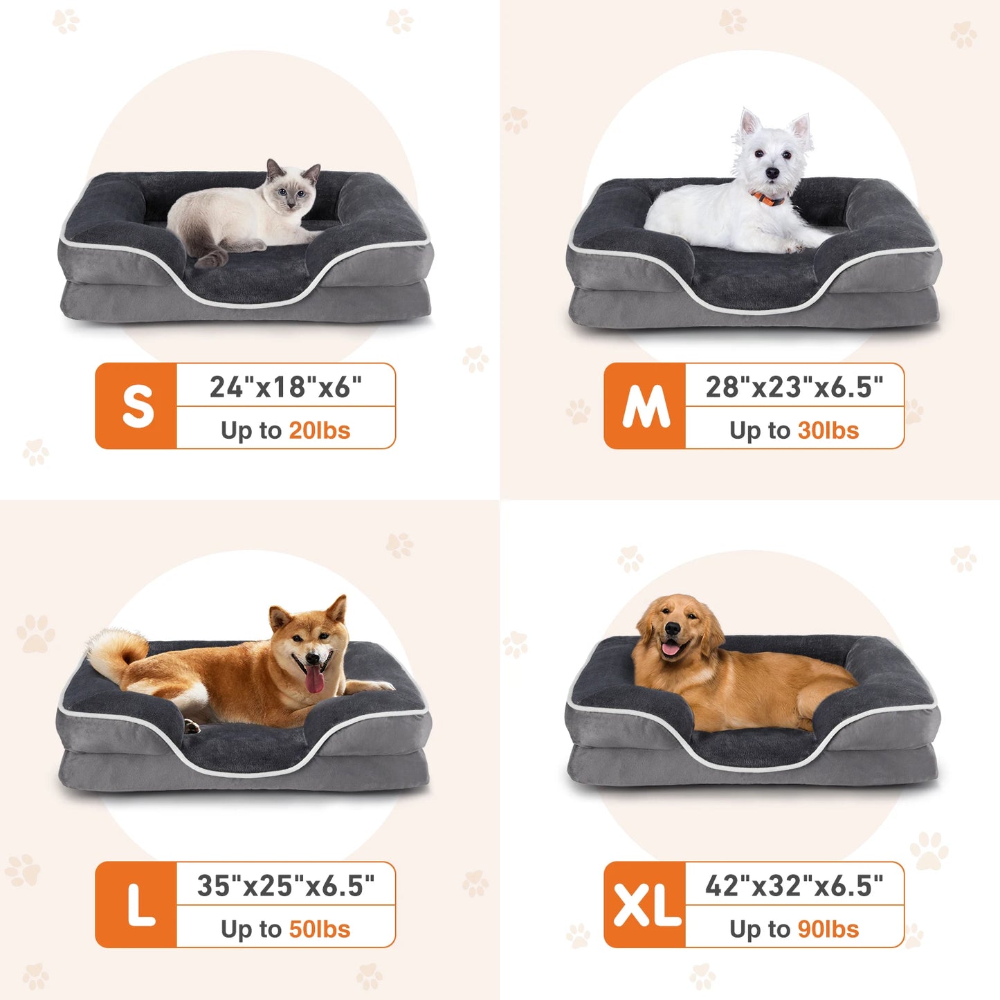 JHK Orthopedic Memory Foam Dog Bed For Small Pets